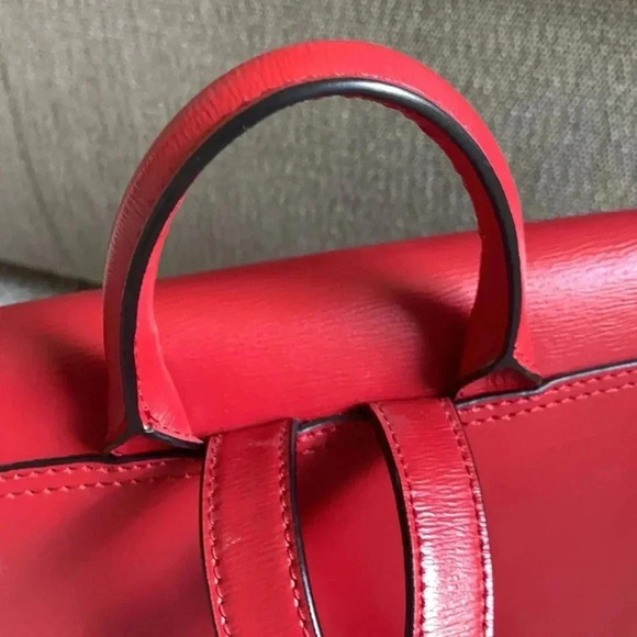 DKNY Bryant red Saffiano leather backpack with gold hardware - Picture 6 of 15